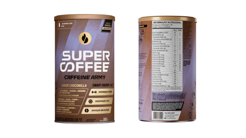 Como o Supercoffee Choconilla Economic Size (380g) Caffeine Army funciona